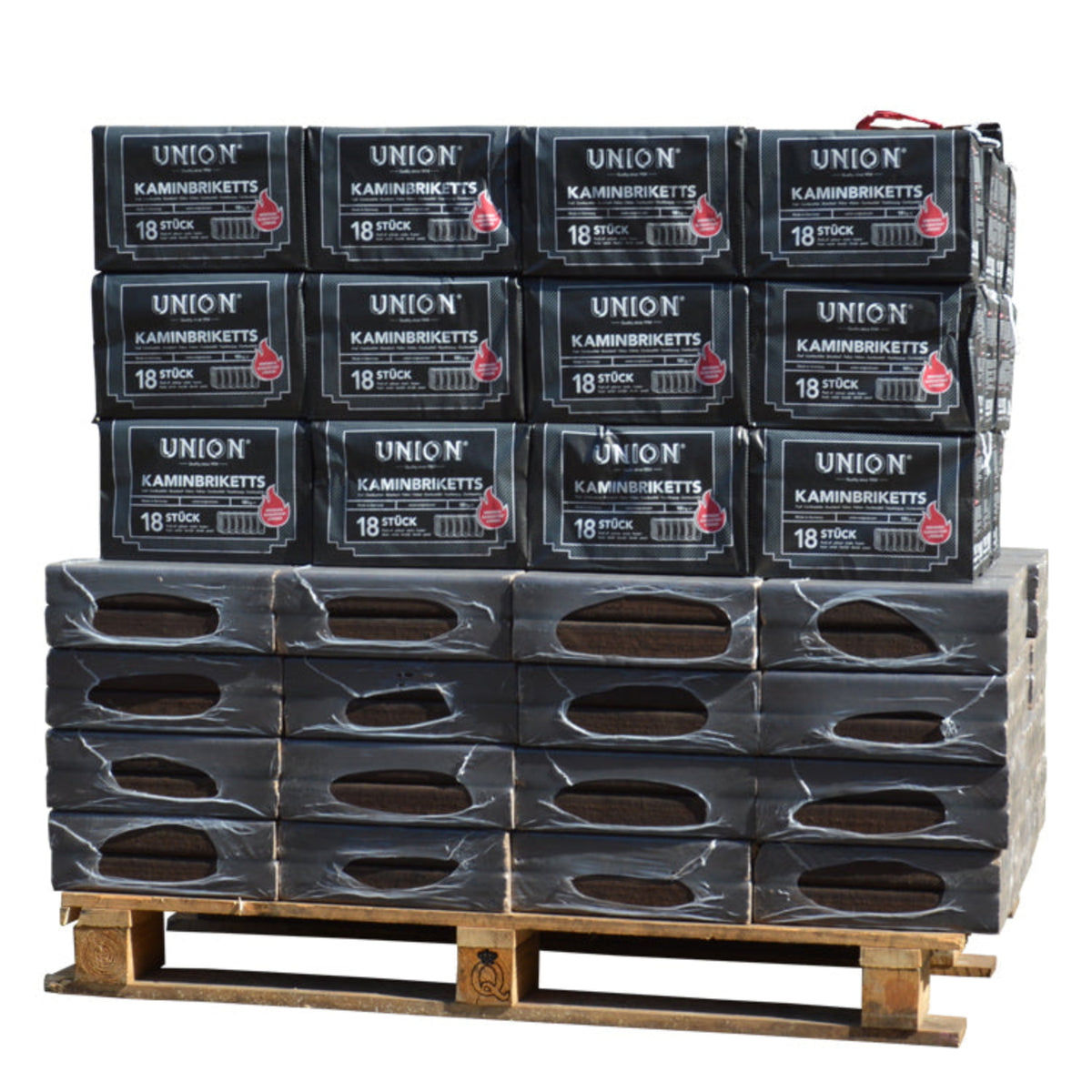 Gemischte 100 % Eichenholzbriketts + Palettenbraunkohlebriketts (930 kg)