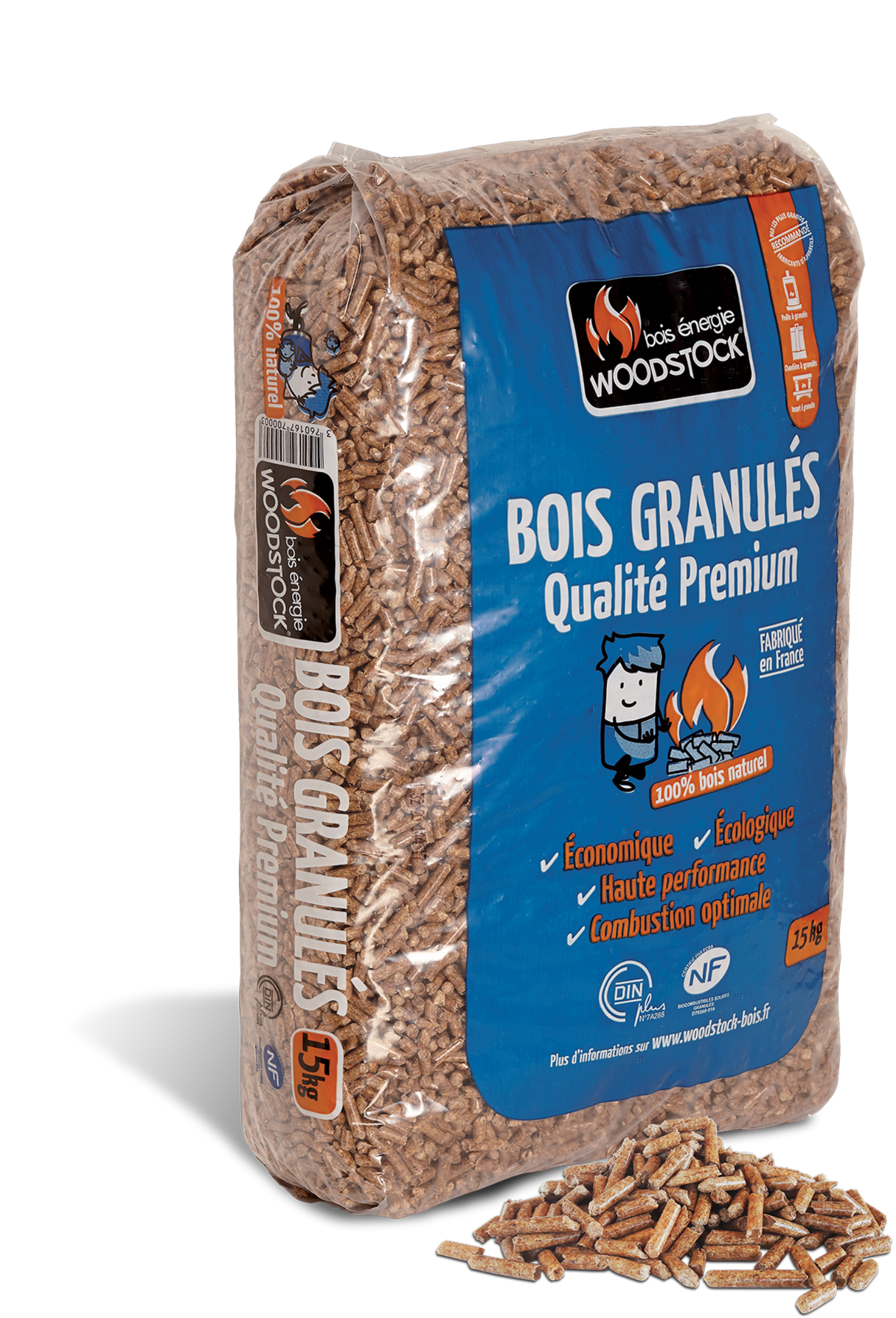WOODSTOCK Holzpellets 1 Palette mit 78 Säcken à 15 kg